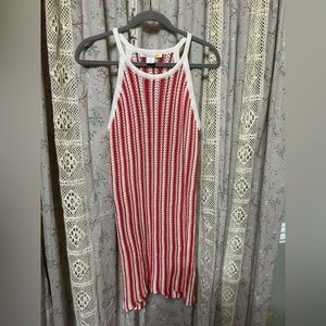 Revolve C &C California Crochet Beach  Cover Up Dress Halter Neck Size Small